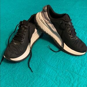 Hoka Carbon X Black and White Athletic Sneakers